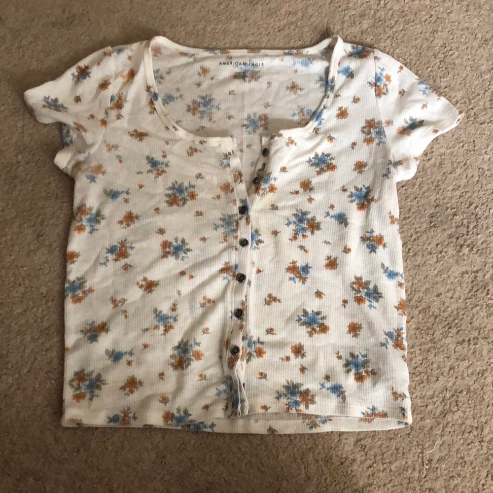 Floral white crop top